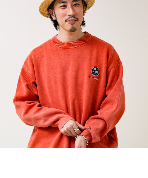 【BOYエンブレム刺繍】Wフェイス フェードプルオーバーニット