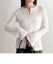 シャーリングカットブラウス