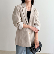 リネン混ラチネオーバージャケット