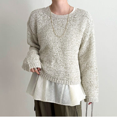 テープヤーンニットプルオーバー