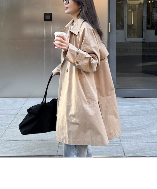ミドル丈オーバートレンチコート