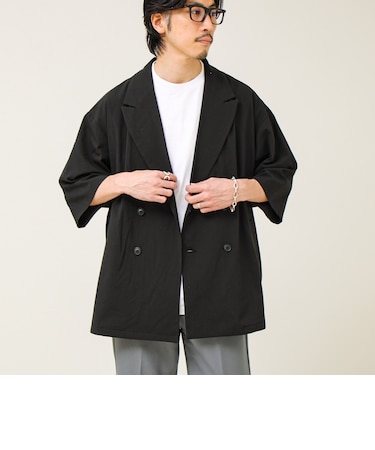 ルーズシルエット ダブルジャケット