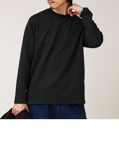 【素材で魅せる】フクレリンクスジャガードロンT