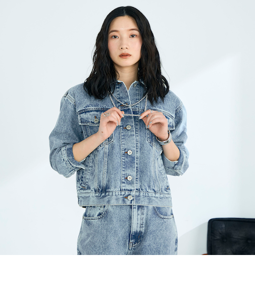 《セットアップ対応》コンパクトデニムジャケット