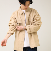 【デニム/リップストップ】ミリタリーオーバーシャツ