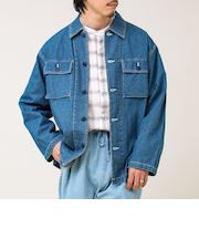 【デニム/リップストップ】ミリタリーオーバーシャツ