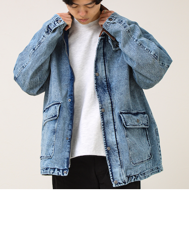 【ダック地/デニム】衿コール カバーオール