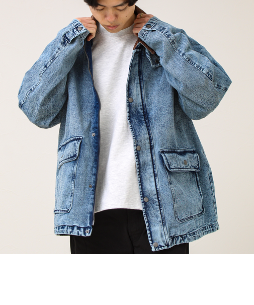 【ダック地/デニム】衿コール カバーオール