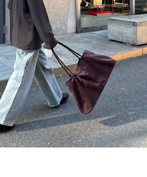 フェイクスエードワイドトートバッグ