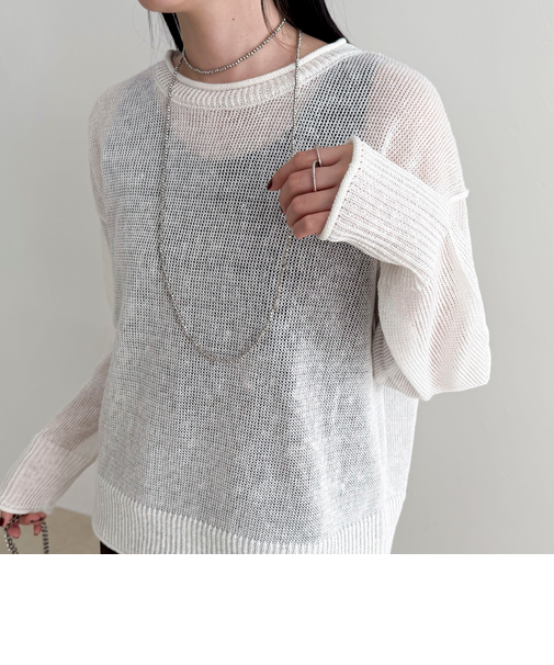 LINEN100ニットプルオーバー