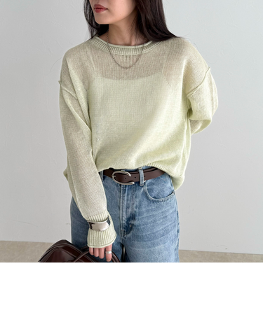 LINEN100ニットプルオーバー