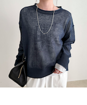 LINEN100ニットプルオーバー