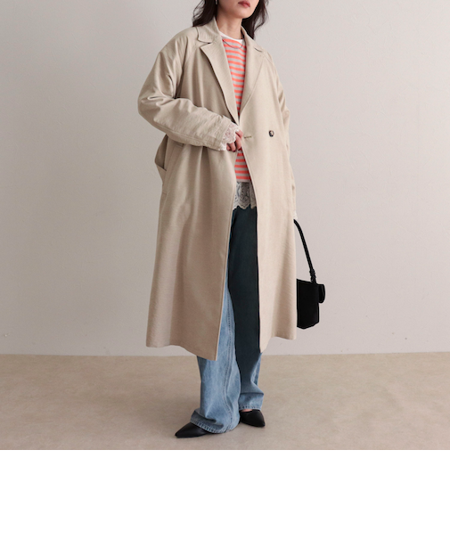 スウェードライクピーチコート