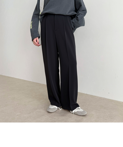 【オン・オフ対応/高身長サイズあり】とろみツイルタックスラックス