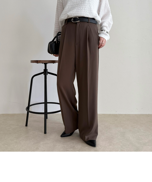 【オン・オフ対応/高身長サイズあり】とろみツイルタックスラックス