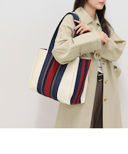 マルチストライプスクエアトートバッグ
