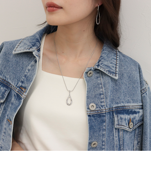 ステンレスドロップトップネックレス