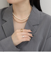 パールメタルフリーフックネックレス