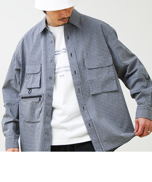 【ギアディテール】チェック フィッシングシャツ