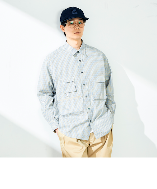 【ギアディテール】チェック フィッシングシャツ