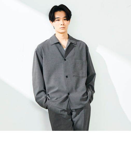 【春夏に着たい上品素材】リネンタッチドビーワークシャツ