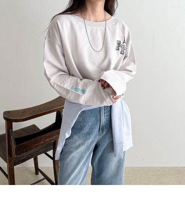 ヴィンテージ加工裏毛オフショルプルオーバー