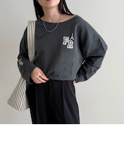 ヴィンテージ加工裏毛オフショルプルオーバー