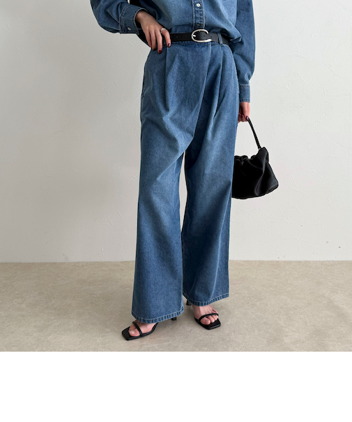 《セットアップ対応》ラップデニムパンツ