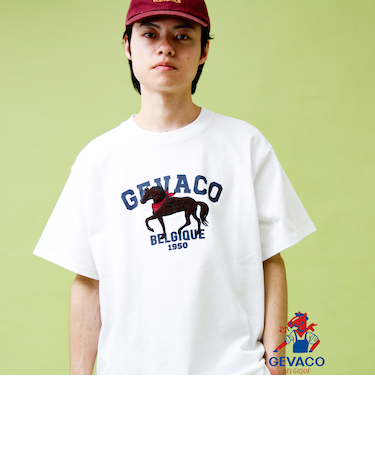 【GEVACO/ゲバコ】フロントプリント刺繍Tシャツ