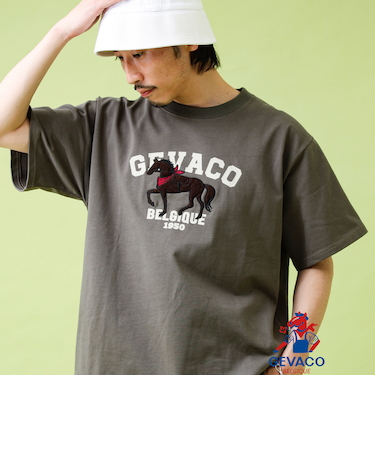 【GEVACO/ゲバコ】フロントプリント刺繍Tシャツ