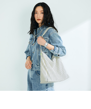 ストライプ/ギンガムワンショルバッグ