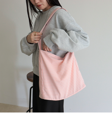 ストライプ/ギンガムワンショルバッグ