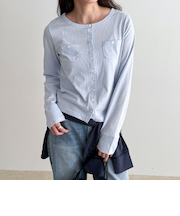 シアーカットソーカーディガン