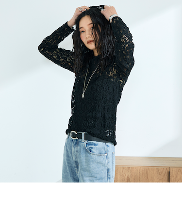 コットンレースフーディ