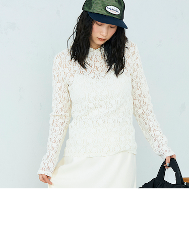 コットンレースフーディ