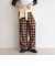 チェック柄ワイドパンツ