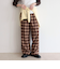 チェック柄ワイドパンツ
