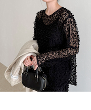 《セットアップ対応》フォーカスドット刺繍プルオーバー