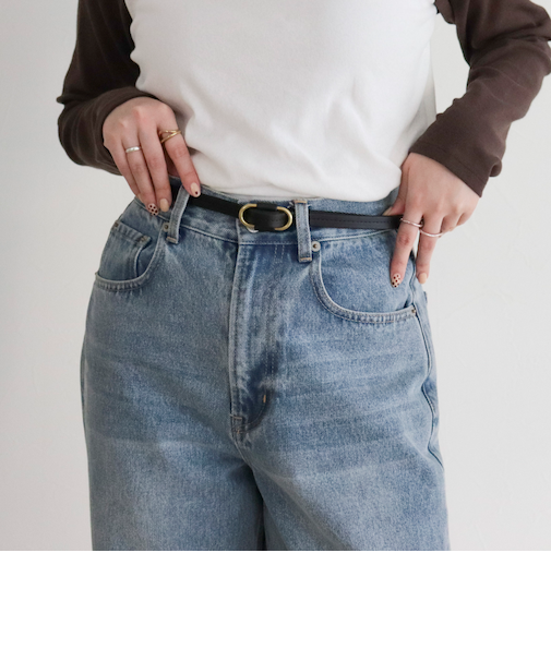 牛革フリー細ベルト