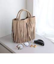 【AULENTTI/オーレンティ】 フリンジミニトートバッグ