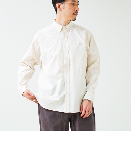 【BOY ASTLAD刺繍】ボタンダウンシャツ ストライプ/チェック