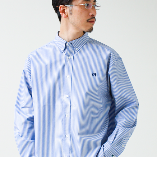 【BOY ASTLAD刺繍】ボタンダウンシャツ ストライプ/チェック