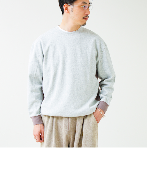 【一枚でサマになる】ブークレ配色ラインプルオーバー