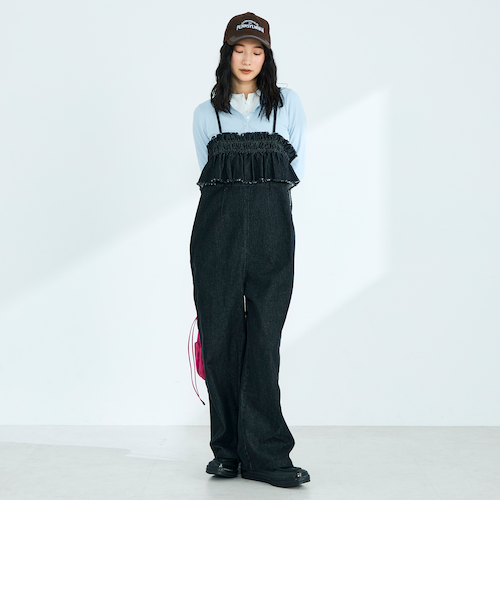 フリルデニムサロペット｜フレディ＆グロスターの通販｜&mall（アンド