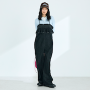 フリルデニムサロペット