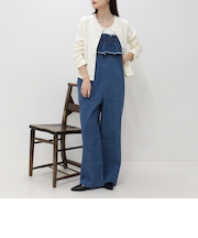 フリルデニムサロペット