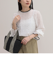 【大人気シリーズの最新作】バック釦配色ギャザーブラウス