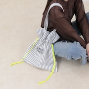 アウトポケットストライプロゴトートバッグ