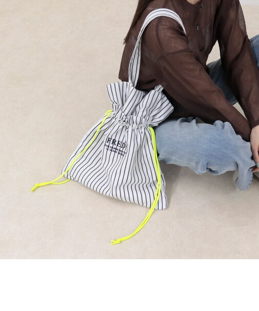 アウトポケットストライプロゴトートバッグ