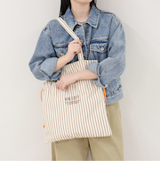 アウトポケットストライプロゴトートバッグ